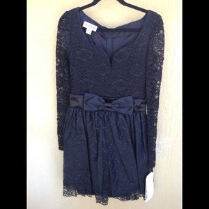 JESSICA MCCLINTOCK SIZE 11/12 BLACK LACE DRESS